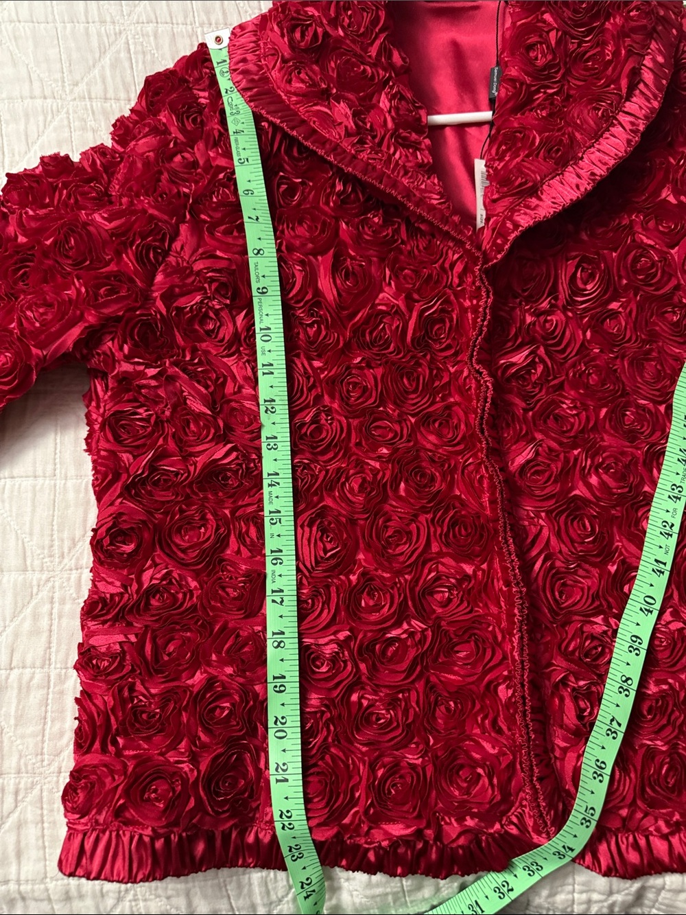 Samuel Dong Red Rosette Coquette Modern Romantic Jacket - XL - Picture 7 of 10